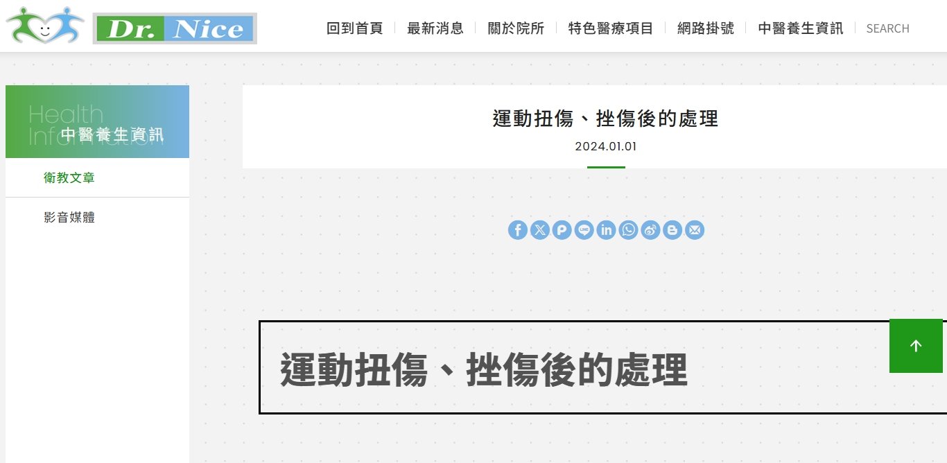 陳潮宗中醫診所-運動扭傷、挫傷後的處理